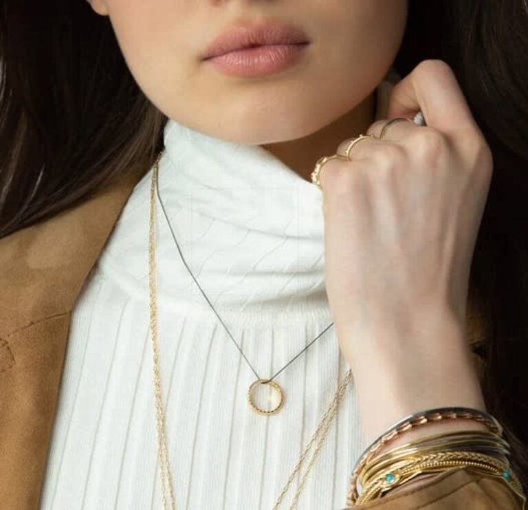 MONICA RICH KOSANN MONICA RICH KOSANN Black Stainless Steel Disappearing Chain