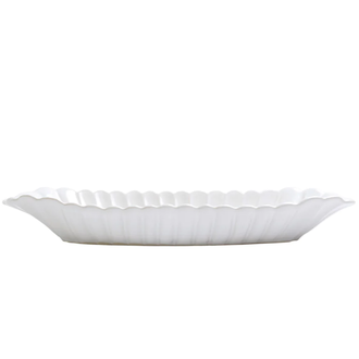 VIETRI Incanto Stone White Scallop Bread Server