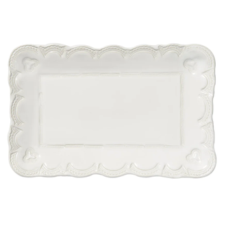 VIETRI Incanto Stoneware White Lace Small Rectangular Platter