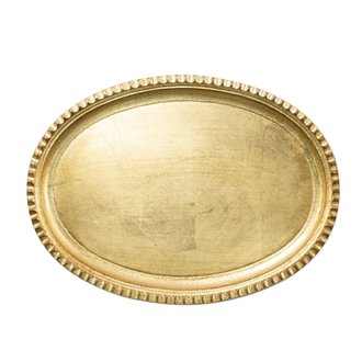 VIETRI Florentine Gold Wooden Small Oval Tray