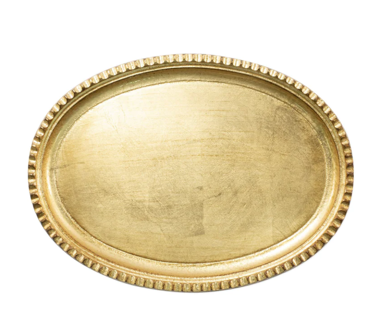 VIETRI VIETRI Florentine Gold Wooden Small Oval Tray