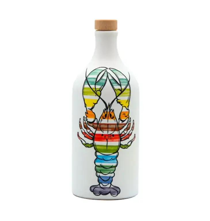 ZIA PIA ZIA PIA Extra Virgin Olive Oil in Hand-Painted Lobster Ceramic Jug