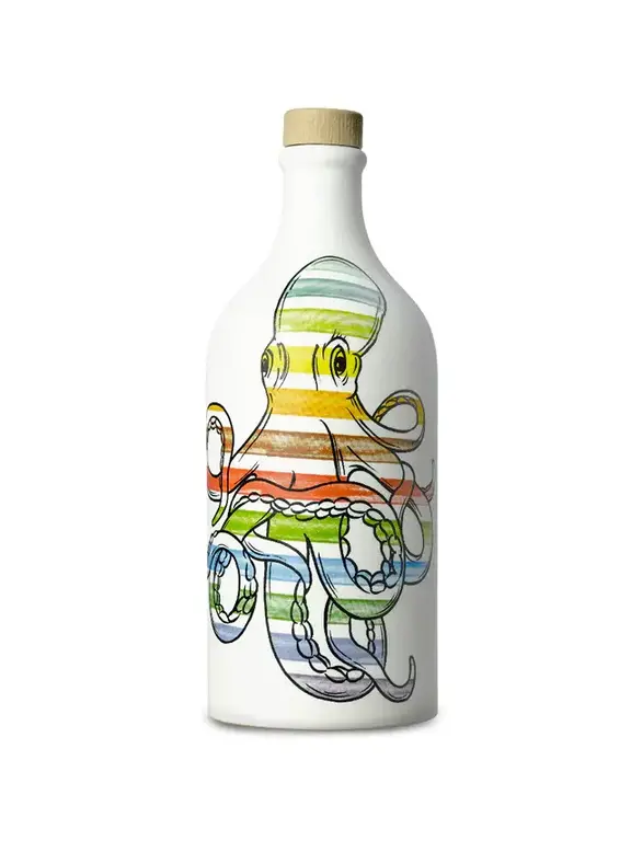 ZIA PIA ZIA PIA Extra Virgin Olive Oil in Hand-Painted Octopus Ceramic Jug
