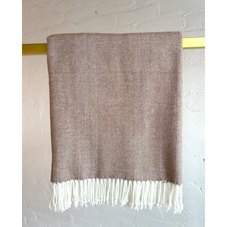 ALASHAN Adirondack Woven Herringbone Throw, Toffee