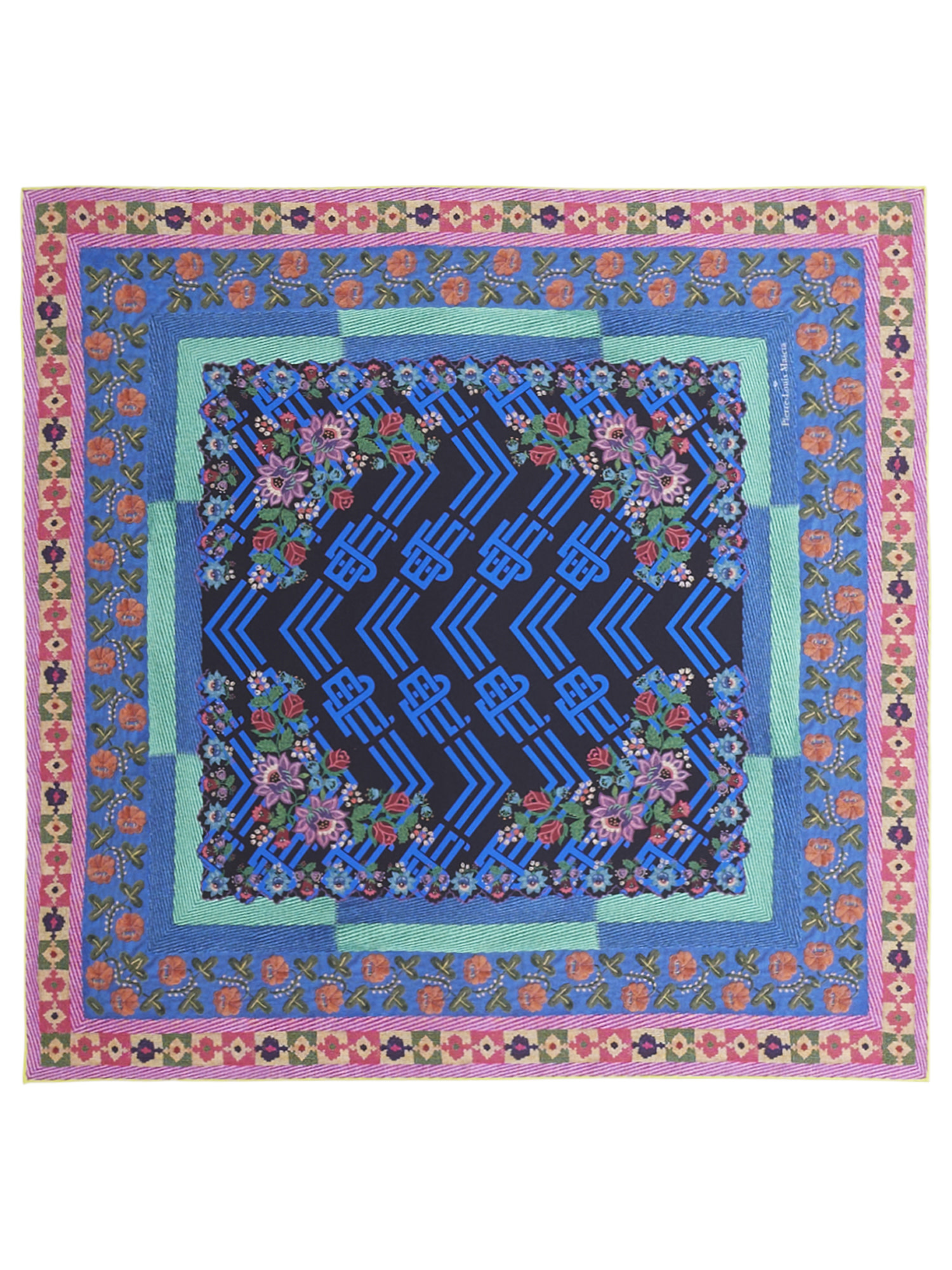 100% cotton scarf Pierre Louis Mascia colorful patchwork