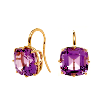 SYNA Mogul Amethyst Cushion Earrings