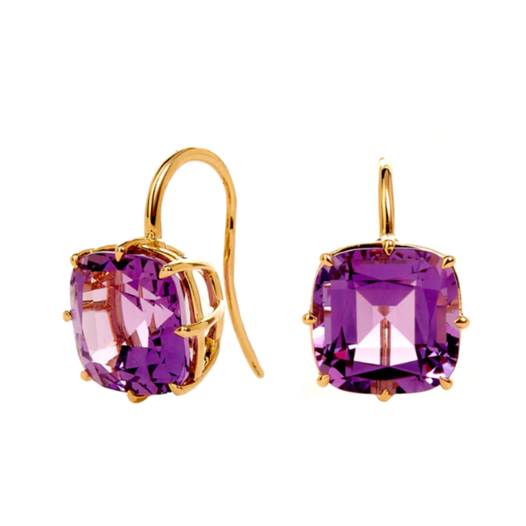 SYNA SYNA Mogul Amethyst Cushion Earrings