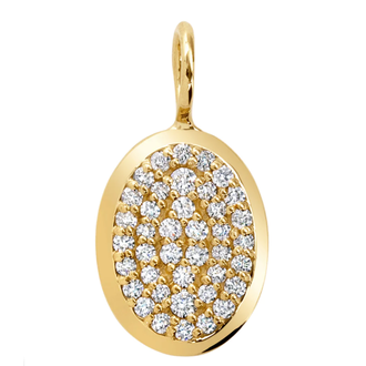 HEATHER B. MOORE 14k Gold Mini Pave Diamond Oval Charm