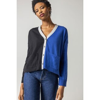 LILLA P Cotton Blend Pocket Cardigan Sweater