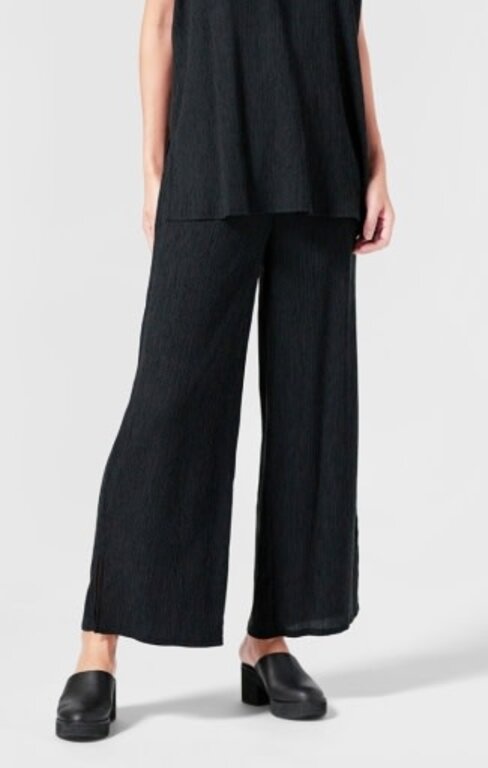 EILEEN FISHER Plisse Wide Ankle Pant