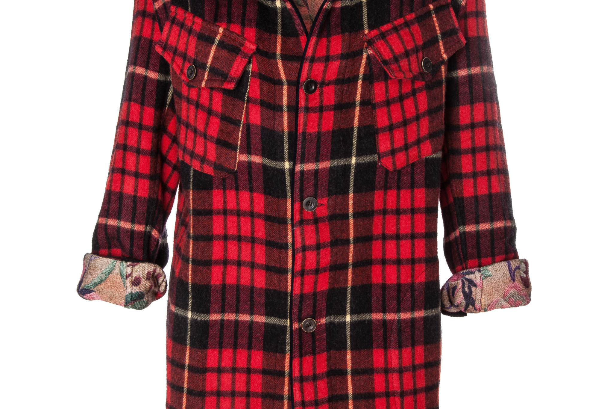 Pierre Louis Mascia Plaid-check Wool Shirt Jacket in Red for Men