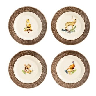 JULISKA Forest Walk Animal Cocktail Plates, Set of 4