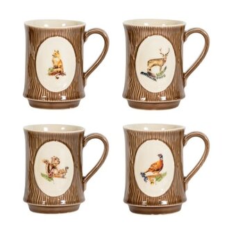 JULISKA Forest Walk Animal Mugs, Set of 4