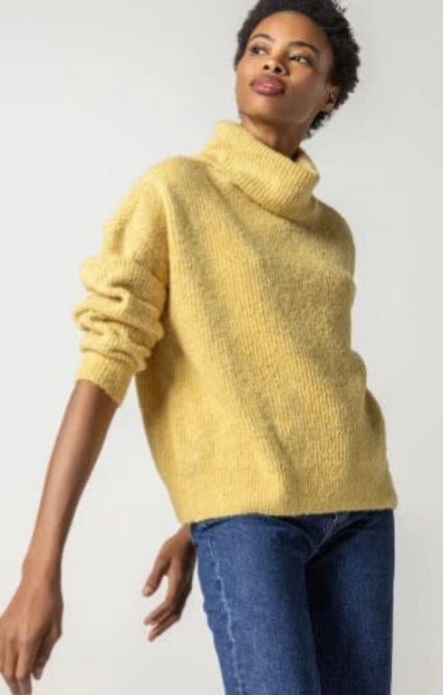 LILLA P LILLA P Soft Boucle Oversized Turtleneck Sweater