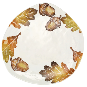 VIETRI Autunno Acorns & White Oak Leaves Platter