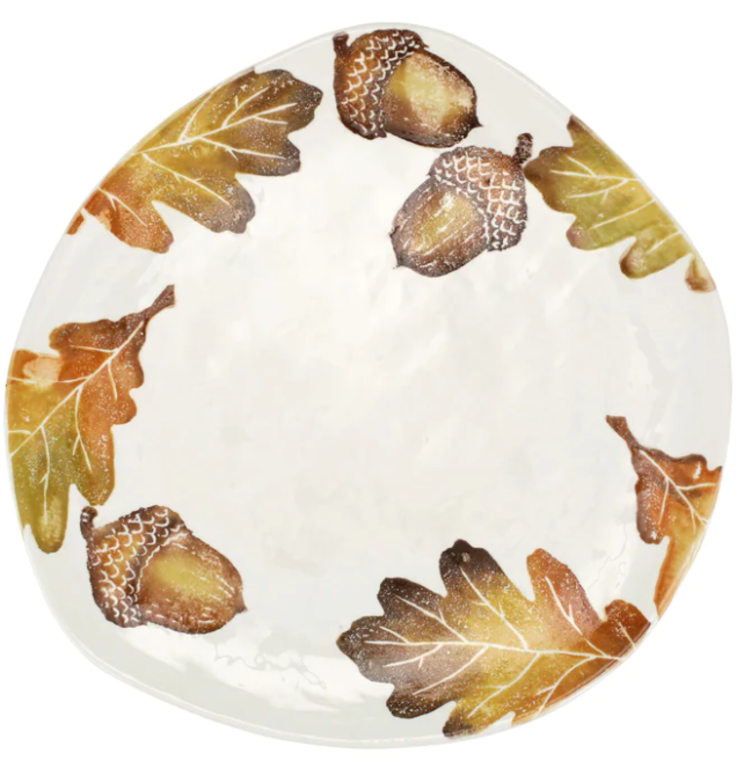 VIETRI VIETRI Autunno Acorns & White Oak Leaves Platter