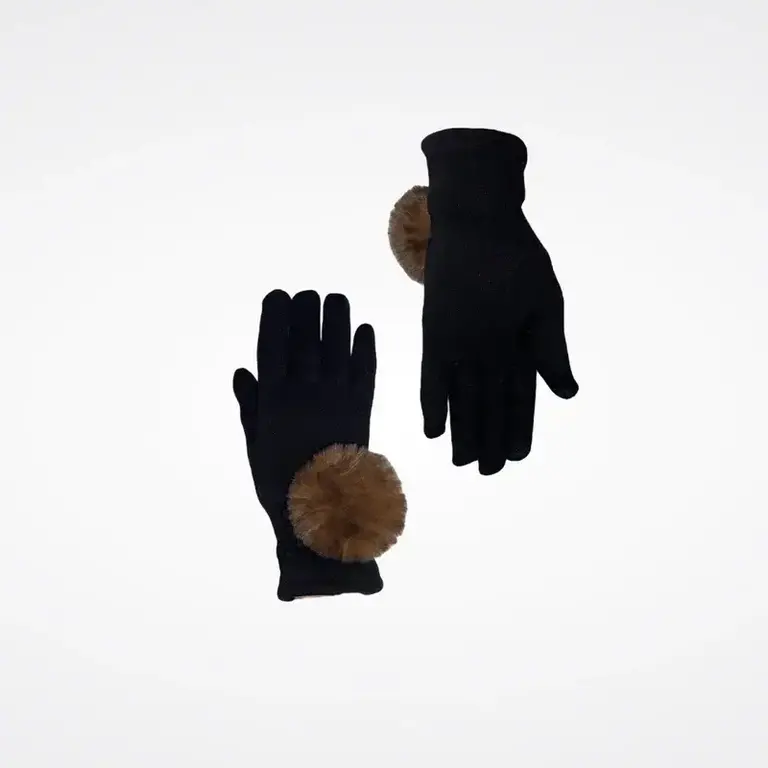 MAISON PRELONGE MAISON PRELONGE Pompoms Faux Fur Gloves