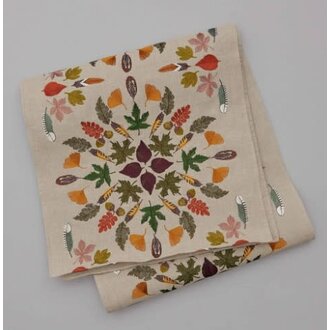 CORAL & TUSK Pressed Leaves Table Runner, 91" x 18"