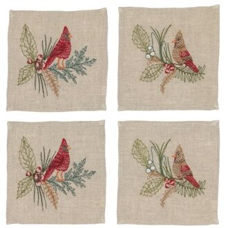 CORAL & TUSK Christmas Cardinals Cocktail Napkin Set