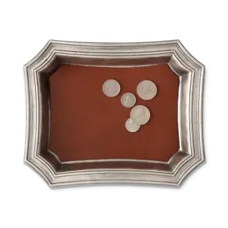 MATCH Pewter Pocket Change Tray with Leather Insert