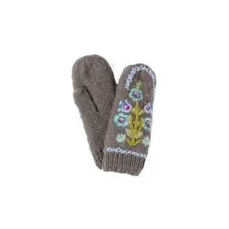 FRENCH KNOT Hazel Mittens, Charcoal,
