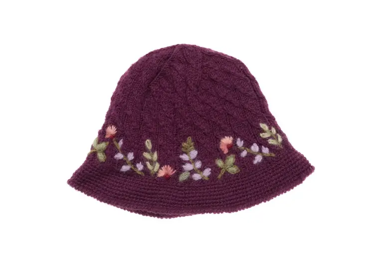 FRENCH KNOT FRENCH KNOT Meadow Brim Hat, Plum