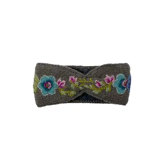 FRENCH KNOT Flower Crown Headband, Charcoal