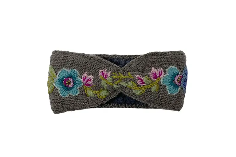 FRENCH KNOT FRENCH KNOT Flower Crown Headband, Charcoal