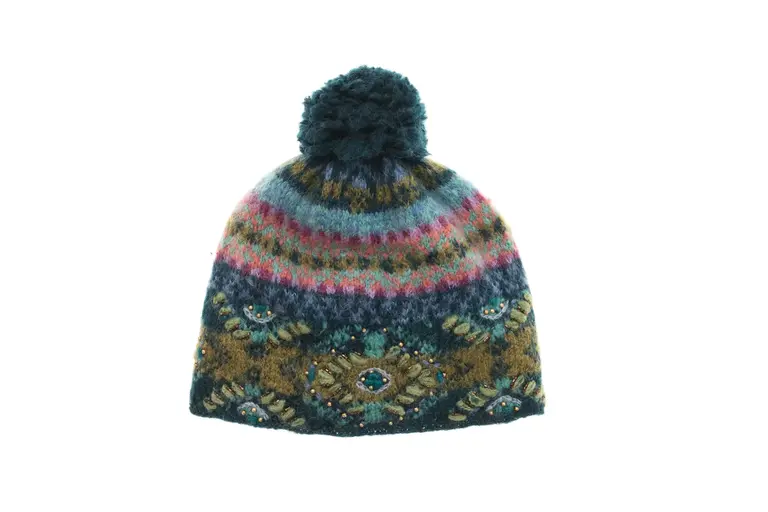 FRENCH KNOT FRENCH KNOT Cozy Fairisle Hat, Teal
