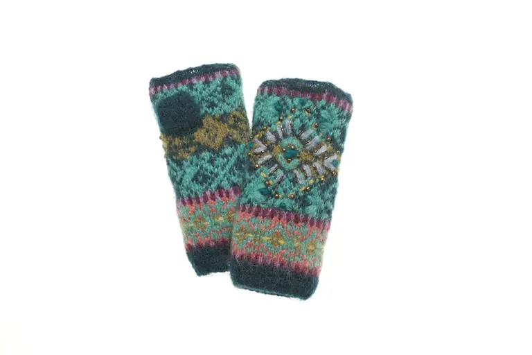 FRENCH KNOT FRENCH KNOT Cozy Fairisle Handwarmer, Teal