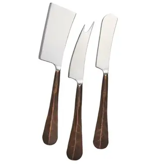 SIMON PEARCE Woodbury Copper Cheese Knife Set