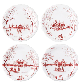 JULISKA Country Estate Winter Frolic Party Plates Set/4