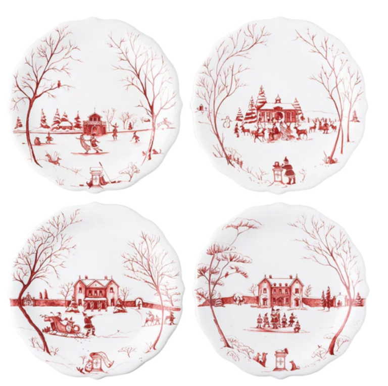 JULISKA JULISKA Country Estate Winter Frolic Party Plates Set/4