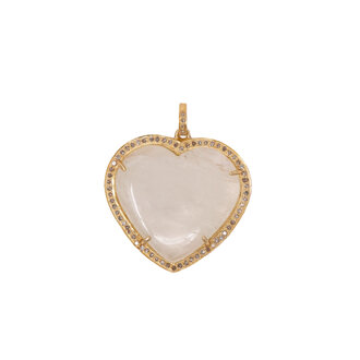 MARGO MORRISON Moonstone and Diamond Heart Pendant