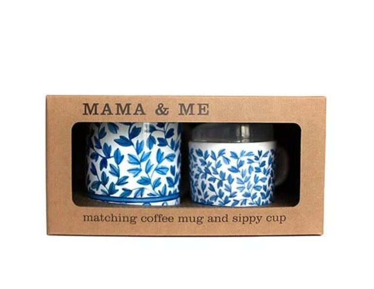 HELMSIE HELMSIE Blue & White Mama & Me Cup Set