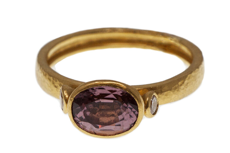 GURHAN GURHAN One of a Kind Champagne Garnet and Diamond Ring