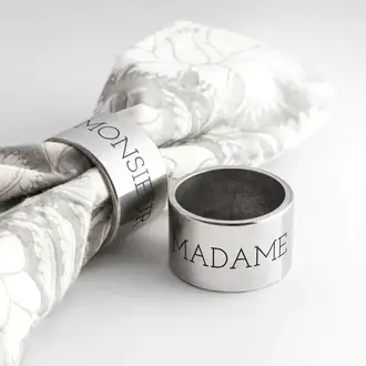 BEEHIVE HANDMADE Handmade Pewter Newlywed Napkin Rings