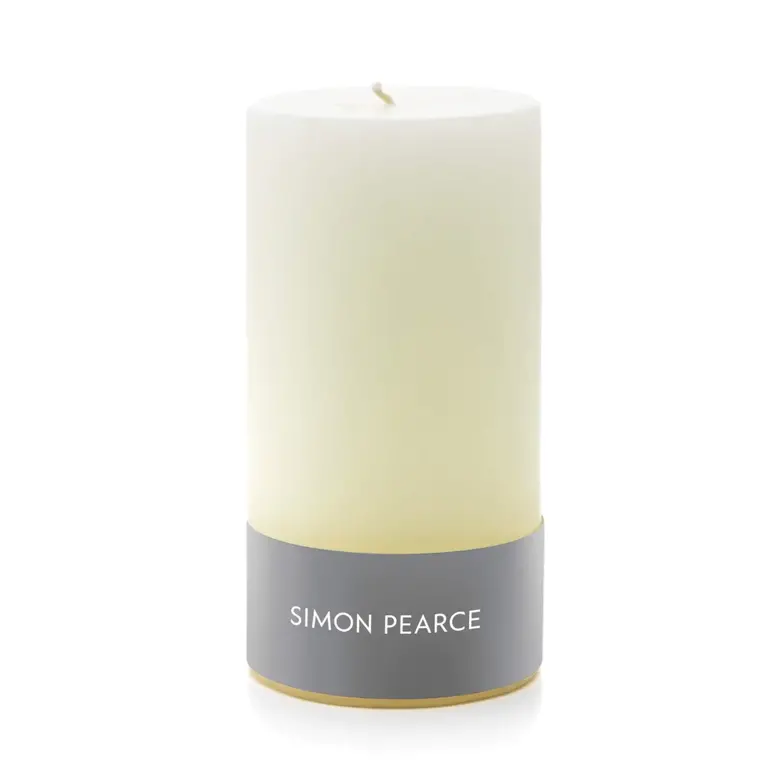 SIMON PEARCE SIMON PEARCE Ivory Pillar Candle, 3x6