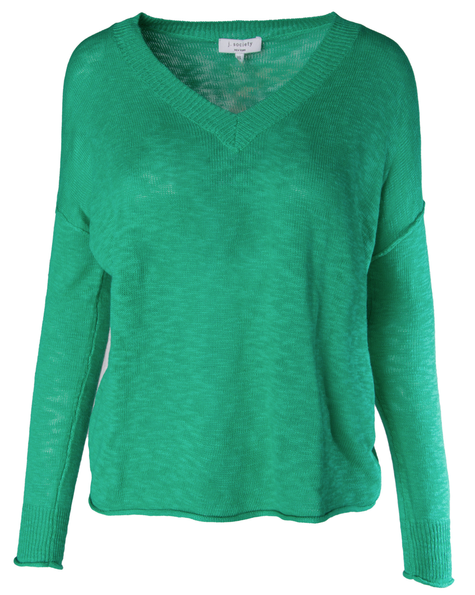 J. SOCIETY Slub V Neck Sweater, 6008GRA - Touch of Class
