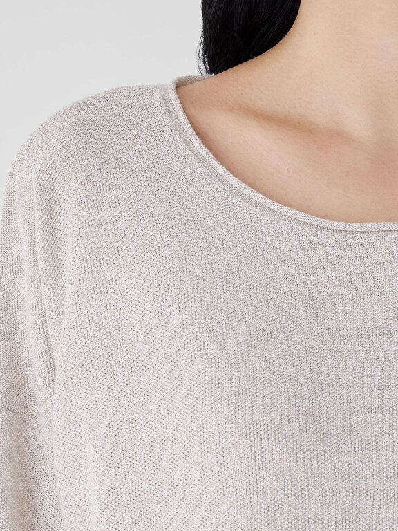 EILEEN FISHER EILEEN FISHER Jewel Neck Box Top with Side Slits