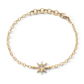 MONICA RICH KOSANN Star Charm Bracelet with Diamond and Water Opal