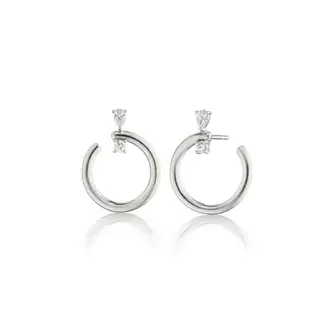 MONICA RICH KOSANN Medium Galaxy  Steling Silver Wrap Hoop Earrings with White Sapphires