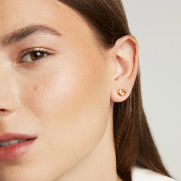 DEAN DAVIDSON DEAN DAVIDSON Signature Small Moonstone Studs, 22k Gold Plate