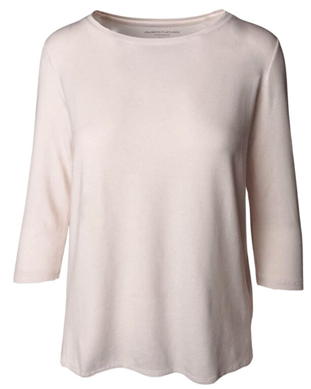 MAJESTIC MAJESTIC Semi Relaxed 3/4 Sleeve Boatneck