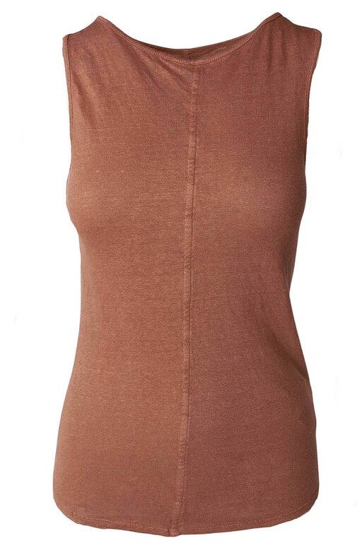 MAJESTIC MAJESTIC Stretch Linen Crewneck Tank