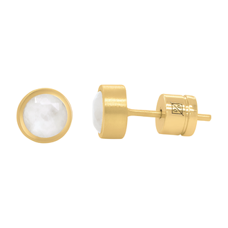 DEAN DAVIDSON Signature Small Moonstone Studs, 22k Gold Plate