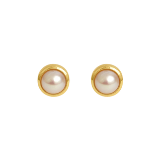 DEAN DAVIDSON Midi Pearl Studs, 22k Gold Plate