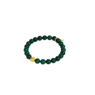 DEAN DAVIDSON 22k Gold Plate and Malachite Forme Beaded Bracelet