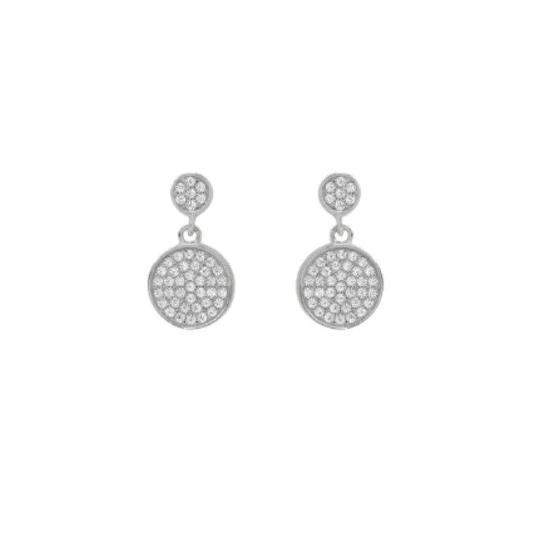 DEAN DAVIDSON DEAN DAVIDSON White Topaz, Brushed Palladium Pave Droplet Earrings