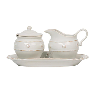 Berry & Thread Sugar and Creamer 3 pc Set, Whitewash